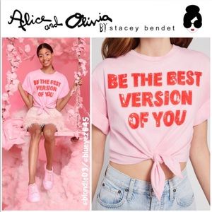 Alice + Olivia “Lera” Tie-Front T-Shirt M NWT